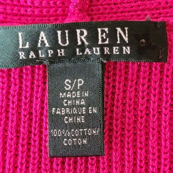 Lauren Ralph Lauren 100% Cable-Knit Sleeveless Pink Sweater. Size: SP - Picture 2 of 9